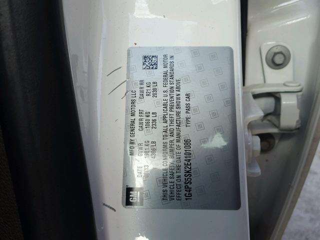 1G4PS5SK2E4101086 - 2014 BUICK VERANO WHITE photo 10