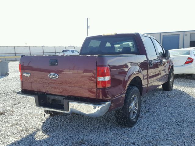 1FTPW12565KD47565 - 2005 FORD F150 SUPER MAROON photo 4