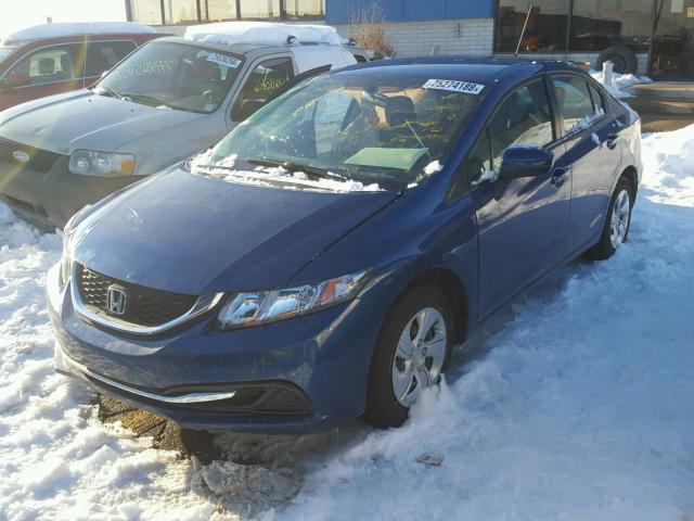 19XFB2F57FE017719 - 2015 HONDA CIVIC LX BLUE photo 2