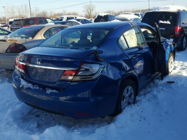 19XFB2F57FE017719 - 2015 HONDA CIVIC LX BLUE photo 4