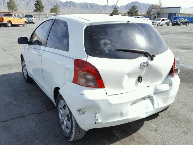 JTDJT923075065340 - 2007 TOYOTA YARIS WHITE photo 3