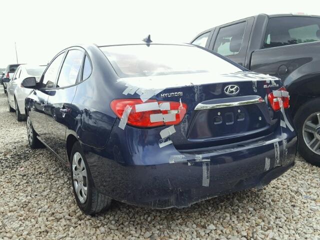 KMHDU4AD8AU886895 - 2010 HYUNDAI ELANTRA BL BLUE photo 3