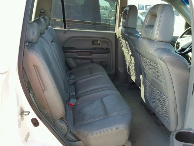 2HKYF18674H539093 - 2004 HONDA PILOT EXL WHITE photo 6