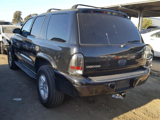 1B4HS28Z91F560459 - 2001 DODGE DURANGO BLACK photo 3