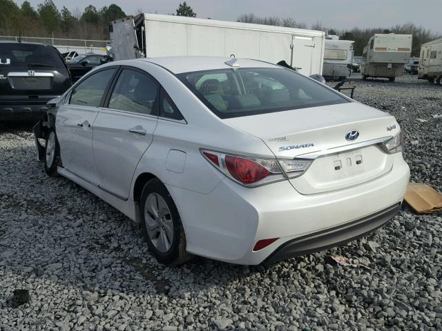 KMHEC4A44DA050398 - 2013 HYUNDAI SONATA HYB WHITE photo 3