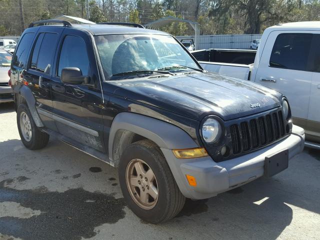 1J4GL48K15W539101 - 2005 JEEP LIBERTY SP BLACK photo 1