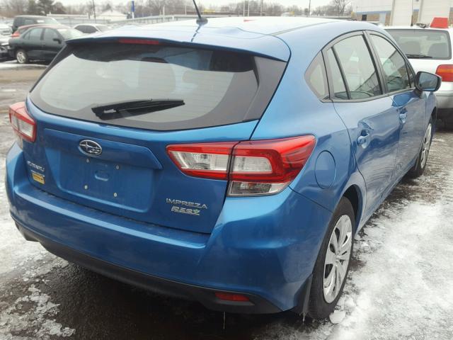 4S3GTAA63H3716111 - 2017 SUBARU IMPREZA BLUE photo 4