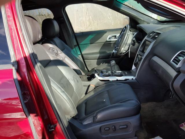 1FM5K8GT6EGA54119 - 2014 FORD EXPLORER S RED photo 5