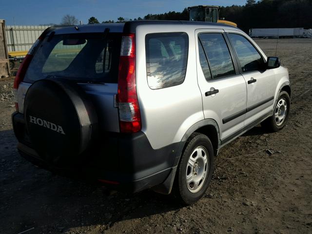 JHLRD68596C028212 - 2006 HONDA CR-V LX SILVER photo 4