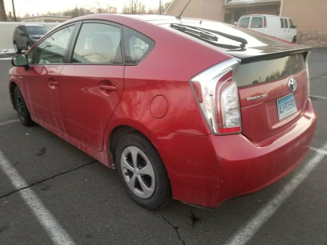 JTDKN3DU4D1727229 - 2013 TOYOTA PRIUS RED photo 3