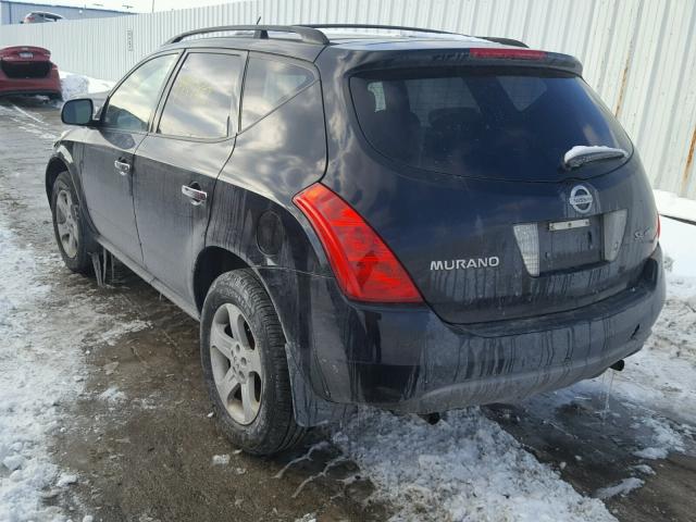 JN8AZ08W95W405690 - 2005 NISSAN MURANO SL BLACK photo 3