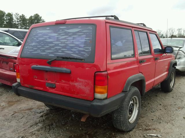 1J4FT28S8VL605824 - 1997 JEEP CHEROKEE S RED photo 4