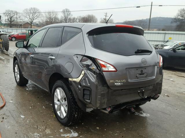 JN8AZ1MU2DW204304 - 2013 NISSAN MURANO S GRAY photo 3