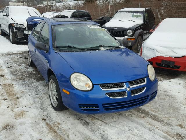 1B3ES56C35D108001 - 2005 DODGE NEON SXT BLUE photo 1