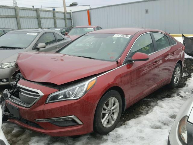 5NPE24AF9FH156141 - 2015 HYUNDAI SONATA SE RED photo 2