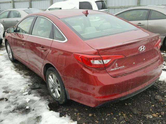 5NPE24AF9FH156141 - 2015 HYUNDAI SONATA SE RED photo 3