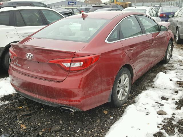 5NPE24AF9FH156141 - 2015 HYUNDAI SONATA SE RED photo 4