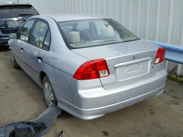 1HGES16384L007839 - 2004 HONDA CIVIC DX V SILVER photo 3