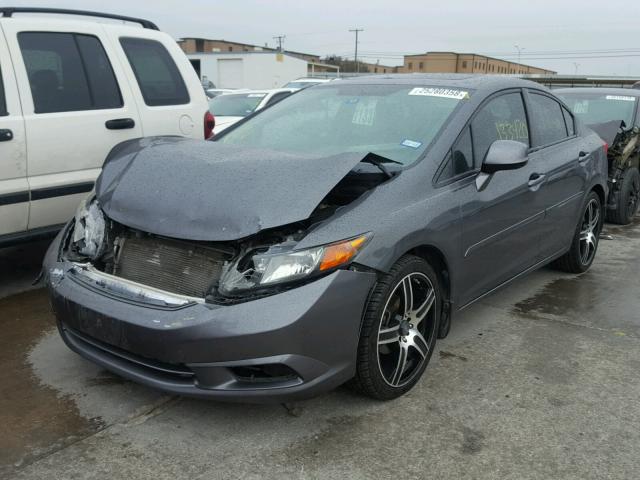 2HGFB2F82CH516164 - 2012 HONDA CIVIC EX GRAY photo 2