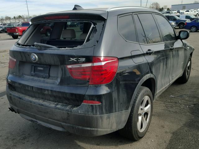 5UXWX5C55BL702888 - 2011 BMW X3 XDRIVE2 BLACK photo 4