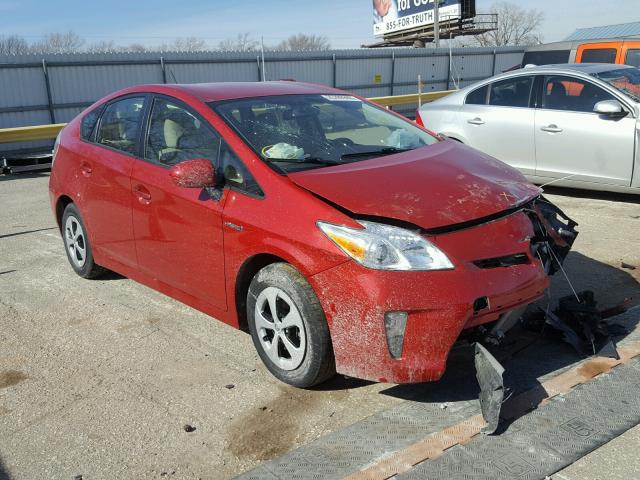 JTDKN3DU0E1774775 - 2014 TOYOTA PRIUS RED photo 1