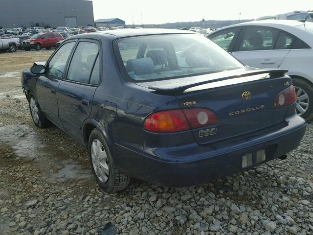 2T1BR12E31C392024 - 2001 TOYOTA COROLLA CE BLUE photo 3