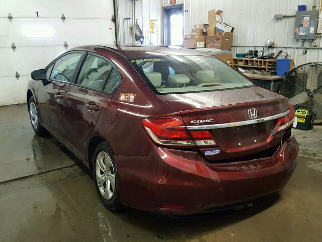 19XFB2F57FE004324 - 2015 HONDA CIVIC LX MAROON photo 3