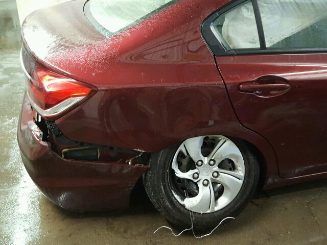 19XFB2F57FE004324 - 2015 HONDA CIVIC LX MAROON photo 9