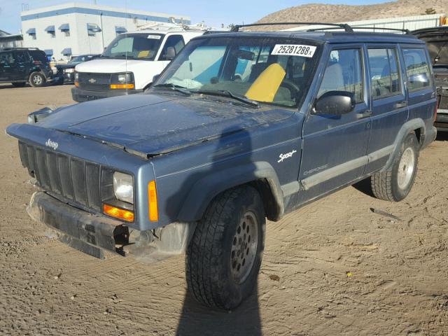 1J4FJ68S0WL178976 - 1998 JEEP CHEROKEE S BLUE photo 2