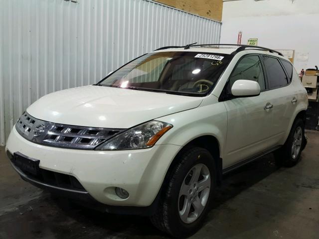 JN8AZ08T24W225973 - 2004 NISSAN MURANO SL WHITE photo 2