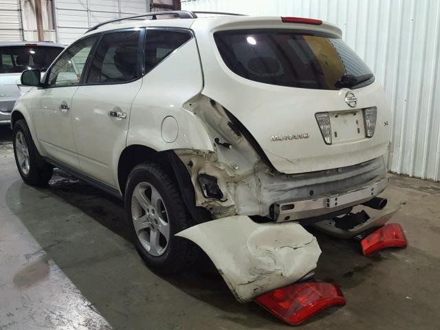 JN8AZ08T24W225973 - 2004 NISSAN MURANO SL WHITE photo 3