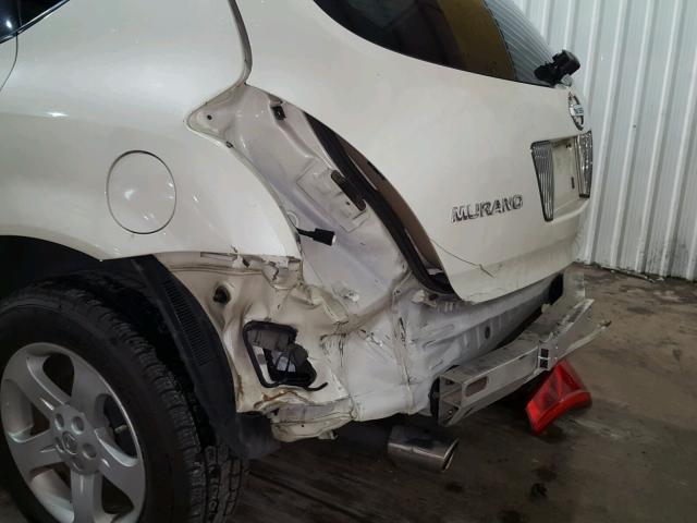 JN8AZ08T24W225973 - 2004 NISSAN MURANO SL WHITE photo 9