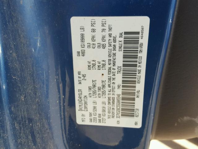 3D7KS28C55G805546 - 2005 DODGE RAM 2500 S Mavi foto 10