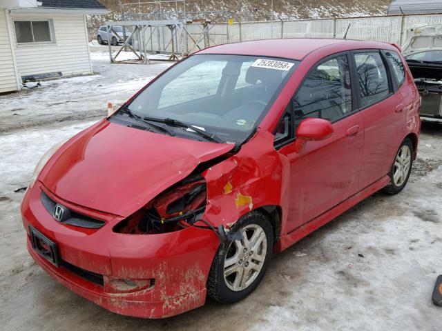 JHMGD38607S022834 - 2007 HONDA FIT S წითელი ფოტო 2