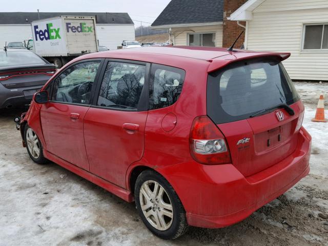 JHMGD38607S022834 - 2007 HONDA FIT S წითელი ფოტო 3