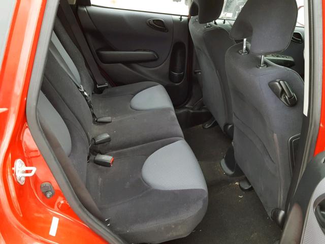 JHMGD38607S022834 - 2007 HONDA FIT S წითელი ფოტო 6