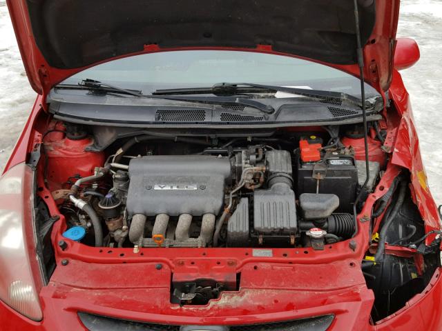 JHMGD38607S022834 - 2007 HONDA FIT S წითელი ფოტო 7