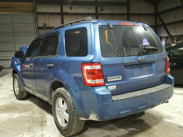 1FMCU02779KC03329 - 2009 FORD ESCAPE XLS BLUE photo 3