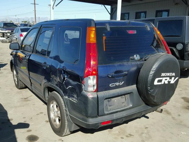 JHLRD68552C017296 - 2002 HONDA CR-V LX BLUE photo 3