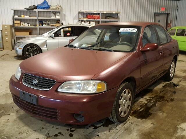 3N1CB51DX1L497295 - 2001 NISSAN SENTRA XE RED photo 2