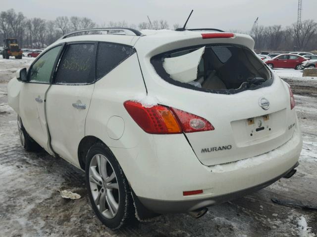 JN8AZ18W79W155393 - 2009 NISSAN MURANO S WHITE photo 3