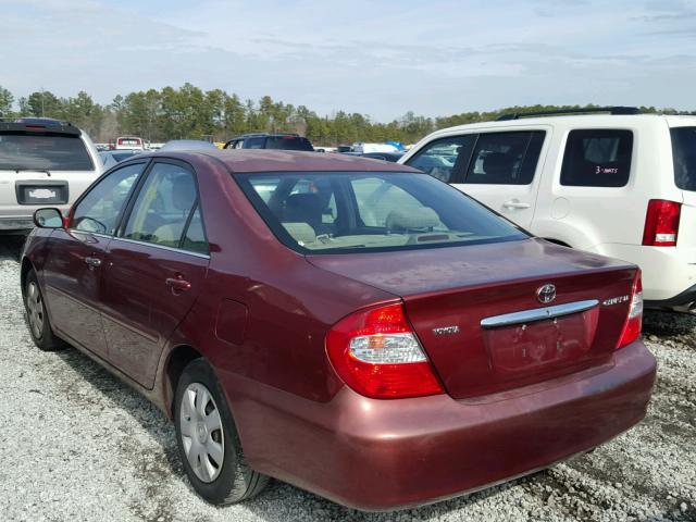 4T1BE32K13U163128 - 2003 TOYOTA CAMRY LE BURGUNDY photo 3