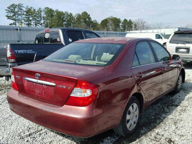 4T1BE32K13U163128 - 2003 TOYOTA CAMRY LE BURGUNDY photo 4