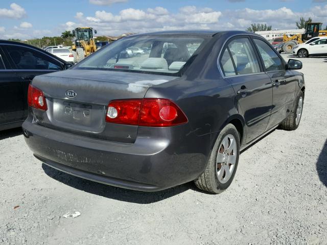 KNAGE123575126474 - 2007 KIA OPTIMA LX GRAY photo 4