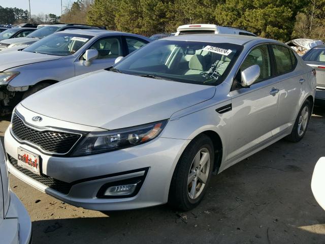 5XXGM4A74EG279898 - 2014 KIA OPTIMA LX SILVER photo 2