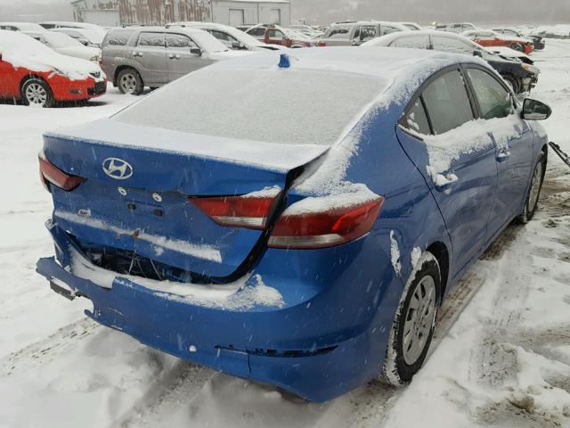 KMHD74LF5HU096079 - 2017 HYUNDAI ELANTRA SE BLUE photo 4