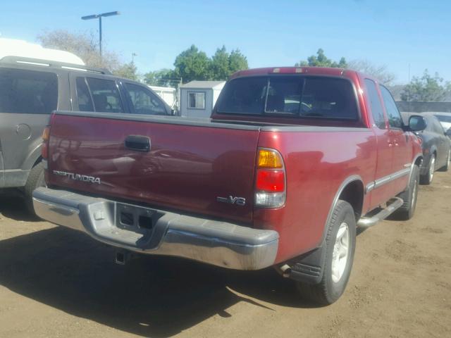 5TBRT34102S256215 - 2002 TOYOTA TUNDRA ACC RED photo 4