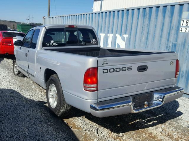 1B7GL22X4YS703368 - 2000 DODGE DAKOTA SILVER photo 3