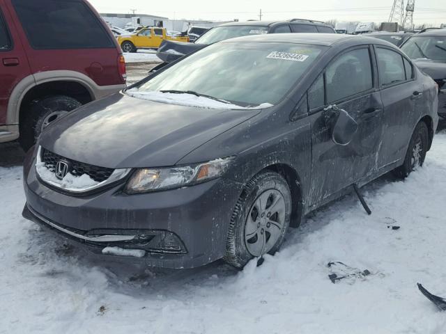 2HGFB2F55DH602558 - 2013 HONDA CIVIC LX GRAY photo 2