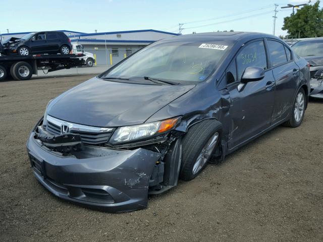 2HGFB2F89CH540929 - 2012 HONDA CIVIC EX GRAY photo 2